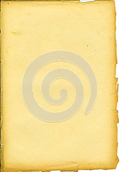 Yellowed sheet from old book