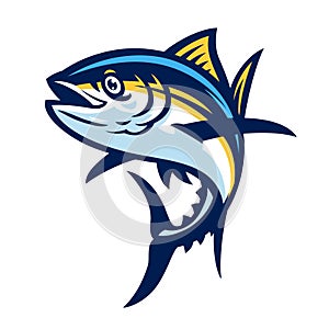 Yellowfin Tuna Fish Cartoon Mascot