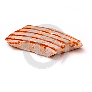 Yellowfin tuna fish steaks isolated on a white background