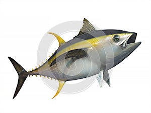 Yellowfin tuna, isolated photo