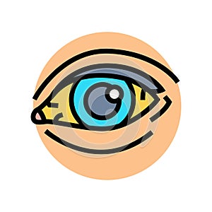 yellowing the skin eyes disease symptom color icon vector illustration