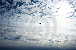 Yellowknife,Canada-August 30, 2019: A seaplane ready to land at Yellowknife bay in Yellowknife, Canada