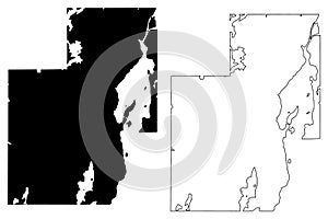 Yellowknife City Canada, Northwest Territories map vector illustration, scribble sketch City of Yellowknife map