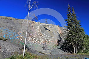 Yellowknife Cultural Crossroads Monument at McAvoy Rock, Northwest Territories, Canada