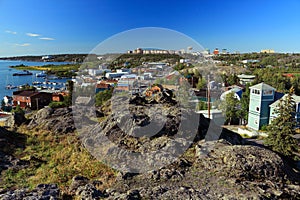 Yellowknife Old Town and Downtown from the Rock, Great Slave Lake, Northwest Territories, Canada