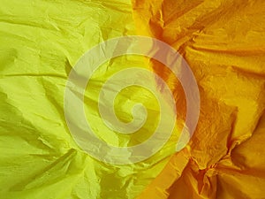 Yelloworange paper background silk surface empty blank sheets vivid colors