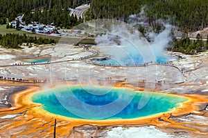 Yellowstone grand prismatic spring photo