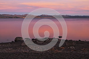 Yellowstone Lake At Dusk