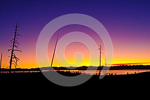 Yellowstone Lake - early dawn panoramic