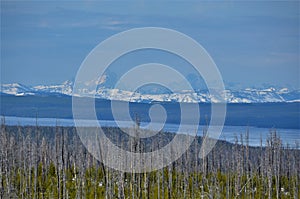 Yellowstone Lake looking towards the Tetons