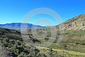 Yellowstone National Park with Gardner River Valley near North Entrance at Gardiner in Evening Light, Montana