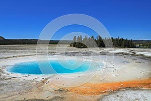 Yellowstone National Park with Opal Pool in Midway Geyser Basin, Wyoming