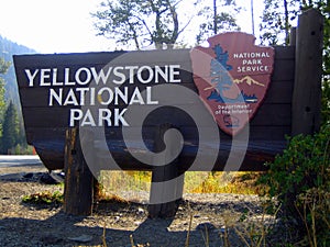 Yellowstone National Park Sign Board