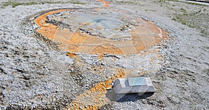 YELLOWSTONE NATIONAL PARK, WYOMING - JUNE 8, 2017: Tardy Geyser in the Sawmill Group in Upper Geyser Basin