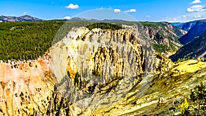 The Yellowstone River in the Grand Canyon of the Yellowstone in Yellowstone National Park, WY, USA