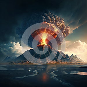 Yellowstone Supervolcano Erupting photo