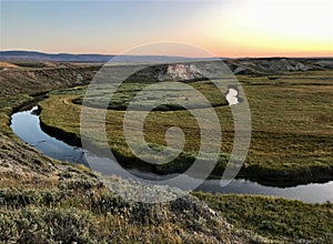 Yellowstone Trout Creek Setting Sun Hayden Valley