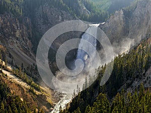 Yellowstone waterfall. Wyoming, USA