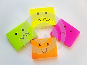 Emoticons. Simple color note