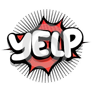 Yelp Comic book explosion bubble vector illustration