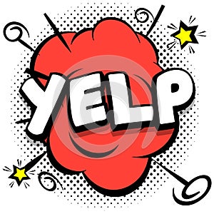 yelp Comic bright template with speech bubbles on colorful frames