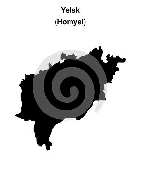 Yelsk outline map