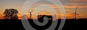 Yelvertoft Wind Farm Silhouetted at Sunset