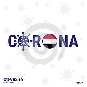 Yemen Coronavirus Typography. COVID-19 country banner