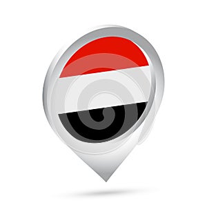 Yemen flag 3d pin icon