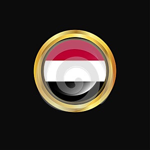 Yemen flag Golden button