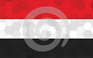 Yemen flag illustration. Futuristic Yemeni flag graphic with abstract hexagon background vector. Yemen national flag symbolizes