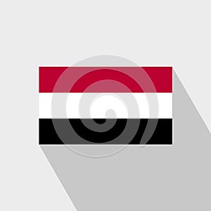 Yemen flag Long Shadow design vector