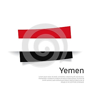 Yemen flag in paper cut style. Creative background in yemeni flag colors for holiday card design. National Poster. State yemen