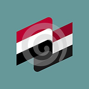 Yemen flag ribbon isolated. Yemeni tape banner. National symbol