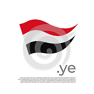 Yemen flag. Vector stylized design yemeni national poster on a white background. Flag painted with abstract brush strokes ye