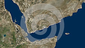 Yemen map with border 3D rendering