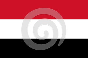 Yemen national flag. Vector illustration. Sana. The Arab Liberation Flag