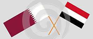 Yemen and Qatar. The Yemeni and Qatari flags. Official colors. Correct proportion. Vector