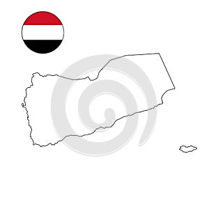 Yemen Republic country map outline for middle east themes in the Arabian peninsula.