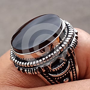 Yemeni Aqeeq - Gemstone On Ring