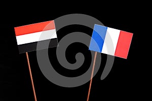 Yemeni flag with French flag on black