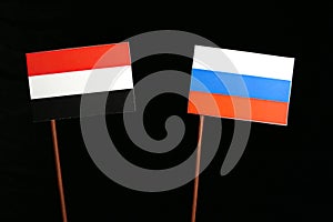 Yemeni flag with Russian flag on black