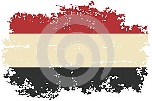 Yemeni grunge flag. Vector illustration.