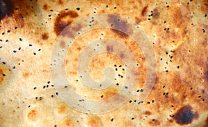 Yemeni Tannour Bread - Red Flour Bread - Photo of Bread with Black Seed