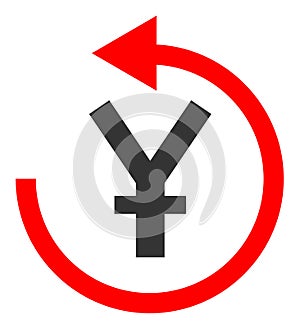 Yen Chargeback Vector Icon Illustration