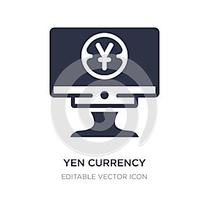 yen currency icon on white background. Simple element illustration from Business concept