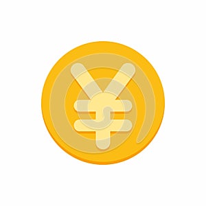 Yen currency symbol on gold coin