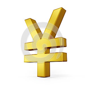Yen icon gold color 3D currency symbols