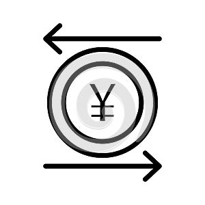 Yen value  Line Style vector icon which can easily modify or edit