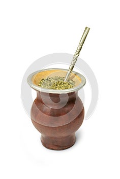 Yerba mate cup with clipping path